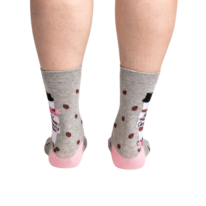 Rear view of the socks, highlighting the design on the back of the heel.