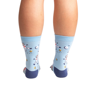 Rear view of the socks, showcasing the full design on the back of the socks.