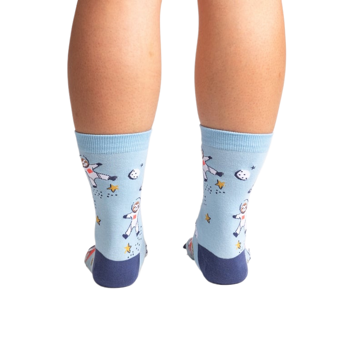 Rear view of the socks, showcasing the full design on the back of the socks.