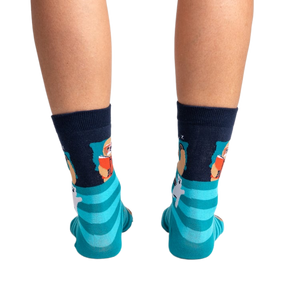 Back view of the socks, highlighting the design detail on the heel and toe.