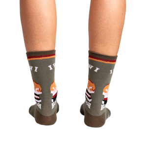 Rear view of the socks, showing the full design detail on the back of each sock.