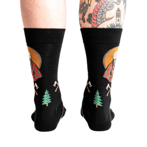 Back view of the Bear Necessities socks on a model.