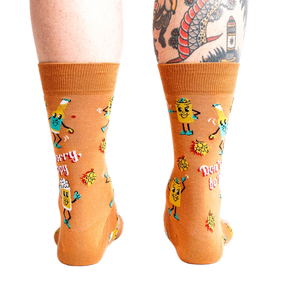Back view of the socks showcasing the full design.