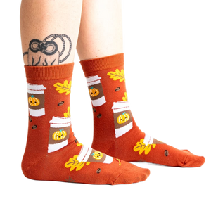 Lifestyle shot of PSL socks on a person's legs, showcasing the fit and pattern.