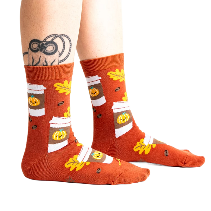 Lifestyle shot of PSL socks on a person's legs, showcasing the fit and pattern.