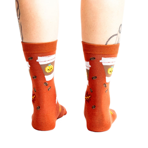Back view of the PSL socks on a model's legs, highlighting the full design.