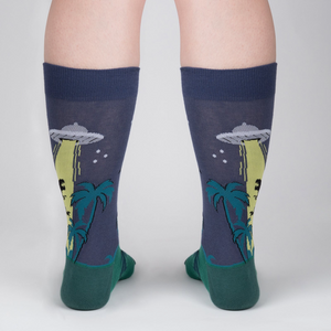 Back view of the 'See You Later' socks, displaying the full design on both socks.