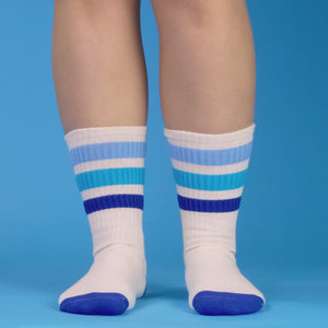 Close-up: Detail shot of the Alice socks showcasing the color and texture of the fabric and stripes.