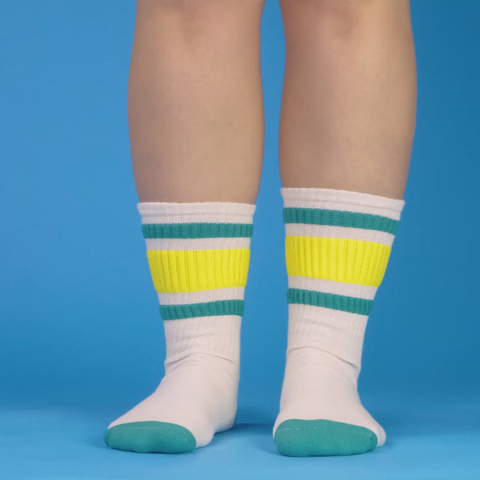 Lifestyle image showcasing the Carol socks in motion during activity