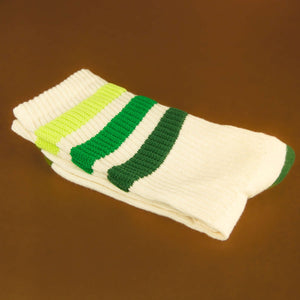 Close-up detail shot of the Greg socks, emphasizing the texture and stripes.