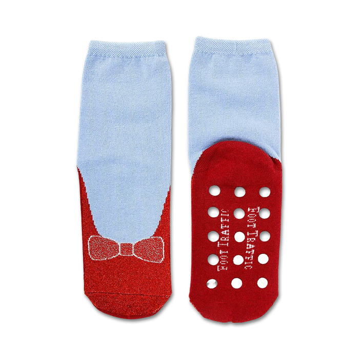 Close-up of the sole of the socks, showing the non-skid grips in detail.