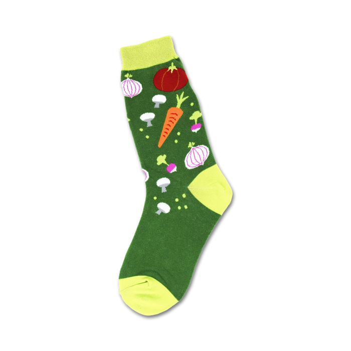 veggie garden crew socks: fun veggie pattern for women.    }}