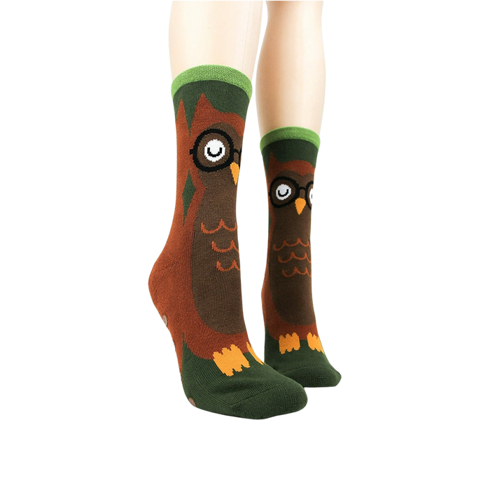 Lifestyle shot showing the socks on a model's feet.