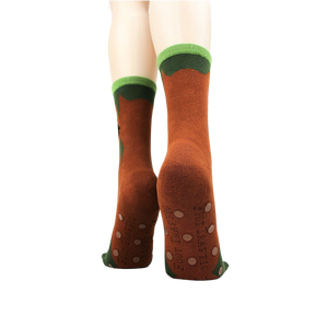 Back view of socks on a model's feet showcasing the grip