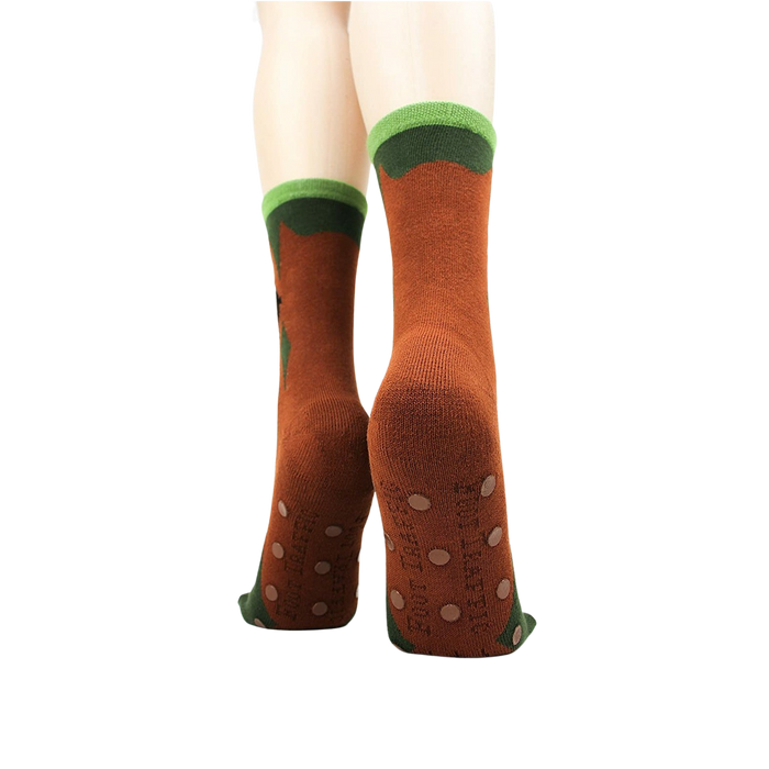 Back view of socks on a model's feet showcasing the grip