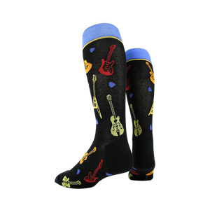 Another view of the guitar socks on a mannequin.