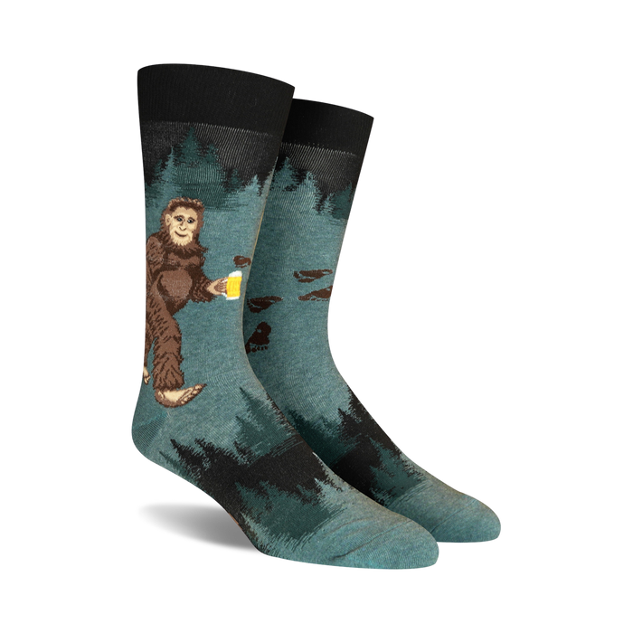 Another product shot of the Bigfoot beer socks, showing the full design.