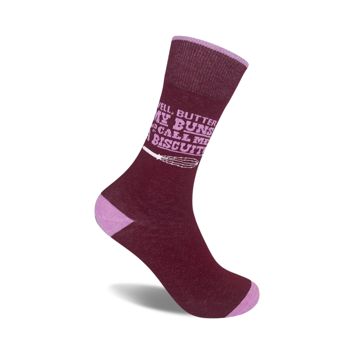 colorful, novelty crew socks with the phrase 