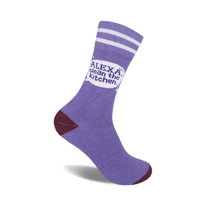 alexa, clean the kitchen: women's crew socks with 