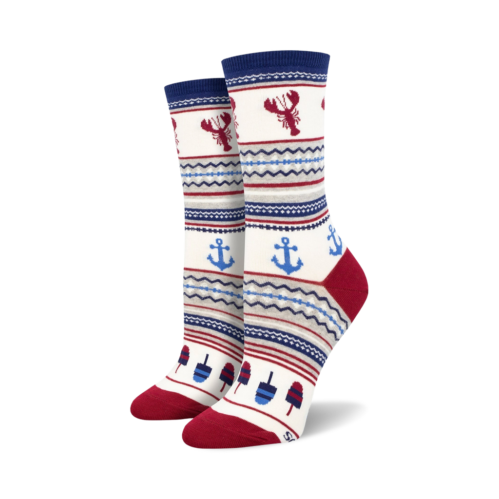Lobster Fair Isle Womens Lobsters Crew Socks Sockologie