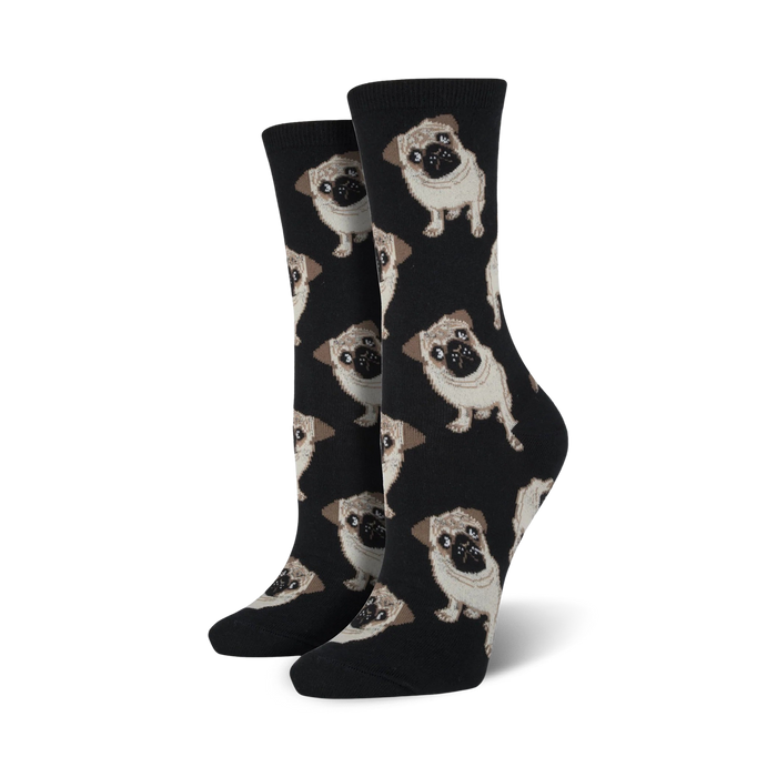 Flat lay showcasing all three colors of the pug socks together.