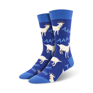 blue crew socks with white screaming goats.  