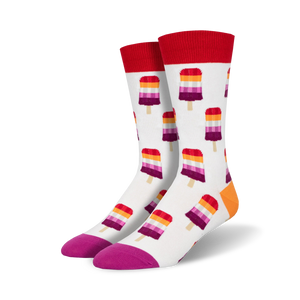 Lifestyle product shot showing the socks on a person's feet.