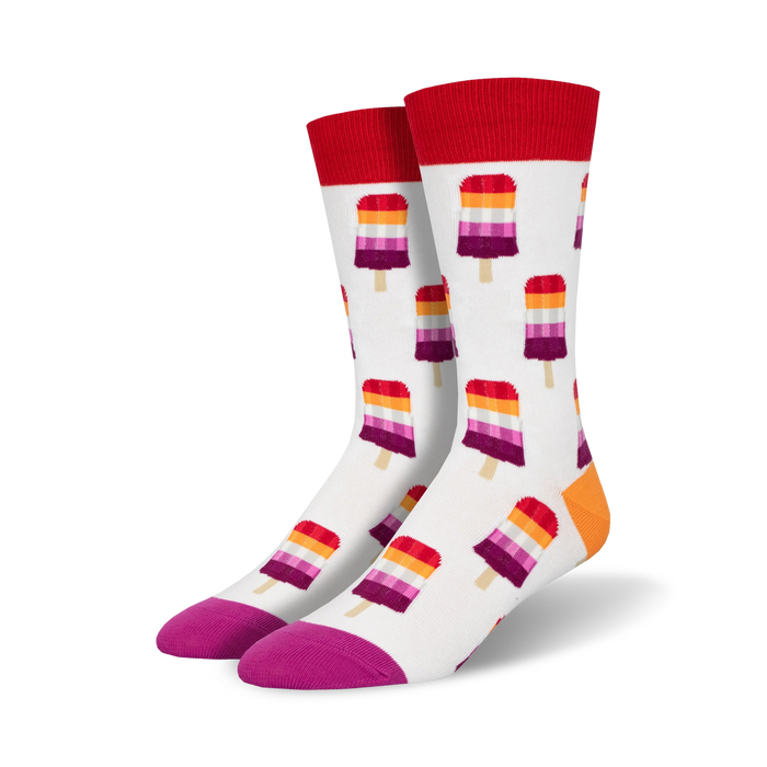 Lifestyle product shot showing the socks on a person's feet.