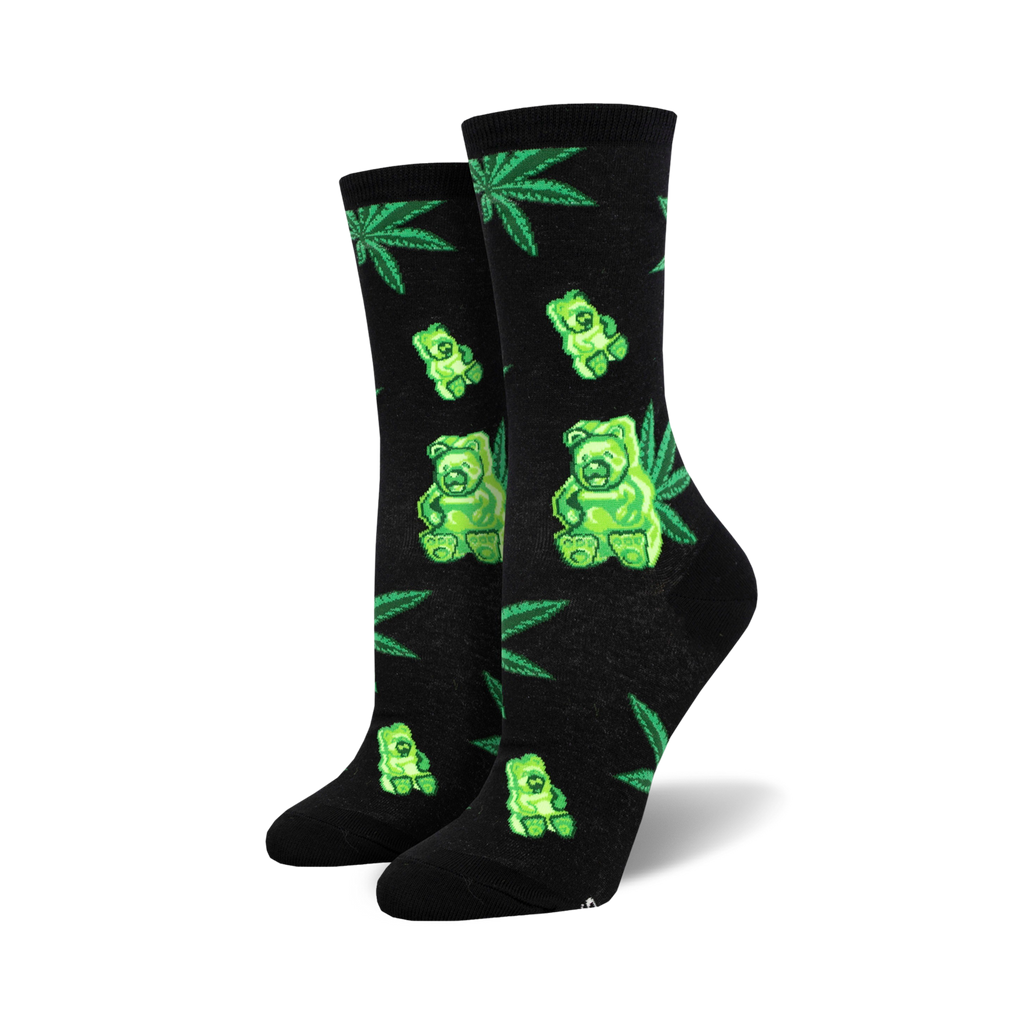 weed-gummies-womens-weed-crew-socks-sockologie