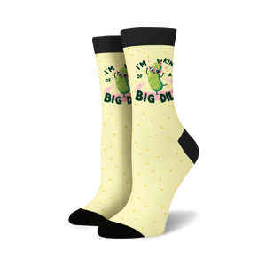 Flat lay showcasing two pairs of the 'I'm Kind of a Big Dill' socks.