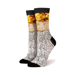 Product shot of Breakfast Burrito 360 socks against a white background.