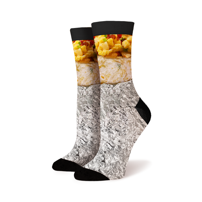 Product shot of Breakfast Burrito 360 socks against a white background.