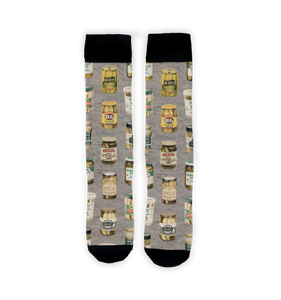 Close-up detail shot of the Pickle Jars sock pattern.