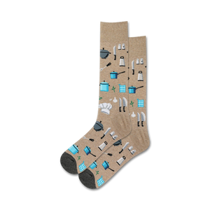 Lifestyle shot showing the beige Chef Tools socks