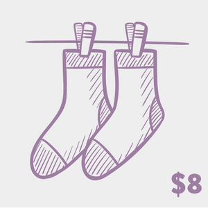 Close-up showing the subtle color variation and hand-drawn style of the Mystery Socks.
