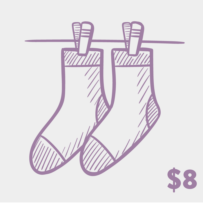 Close-up showing the subtle color variation and hand-drawn style of the Mystery Socks.
