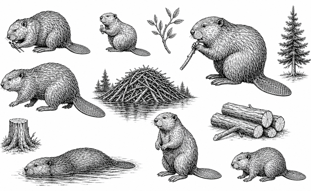 Beaver Print Socks