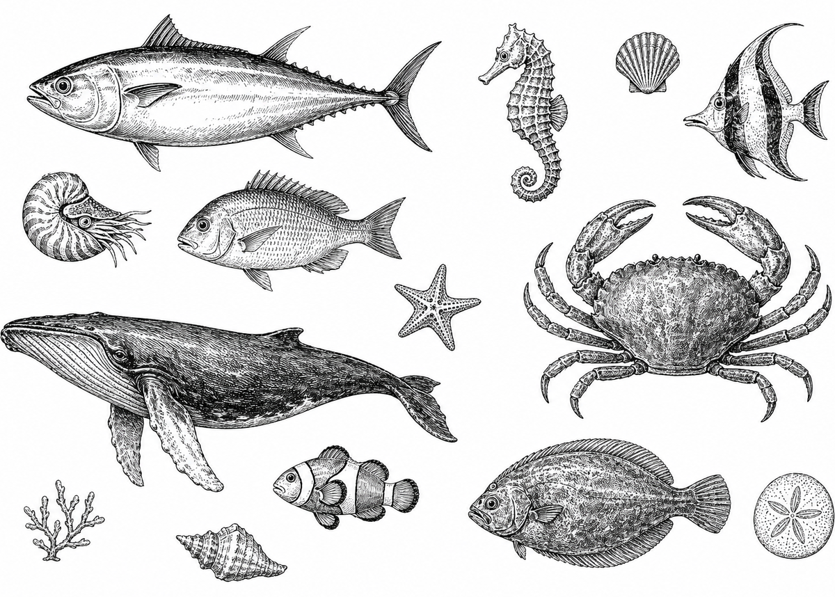 Aquatic Animals Socks