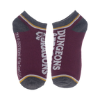 Product shot showcasing all five pairs of D&D socks together.