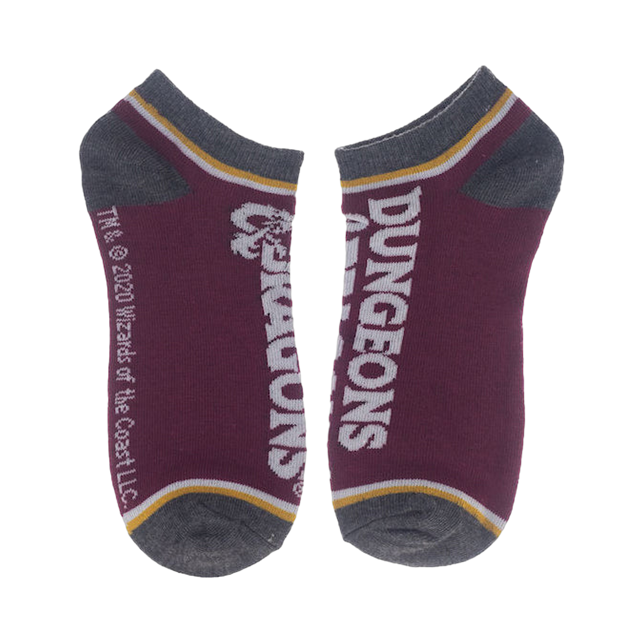 Product shot showcasing all five pairs of D&D socks together.