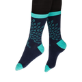 Lifestyle shot showing the socks on a person's feet, highlighting the fit and style.