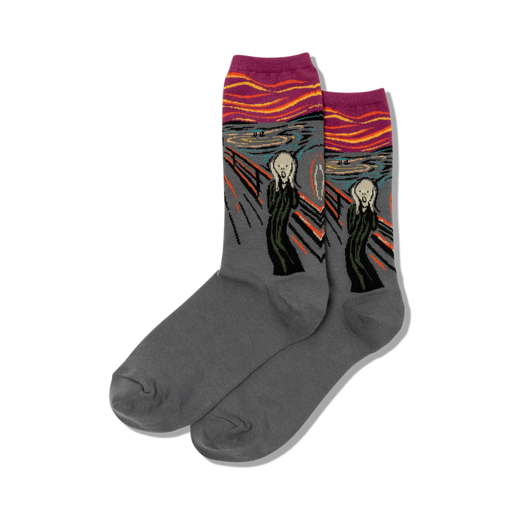 Munch's The Scream Womens Art & Literature Crew Socks | Sockologie