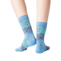Back view of the Monet's Waterlilies socks, highlighting the design details.