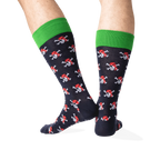 Rear view of the Pirate Skull socks, highlighting the design.