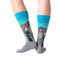 Close-up detail of the 'The Scream' artwork on the socks.