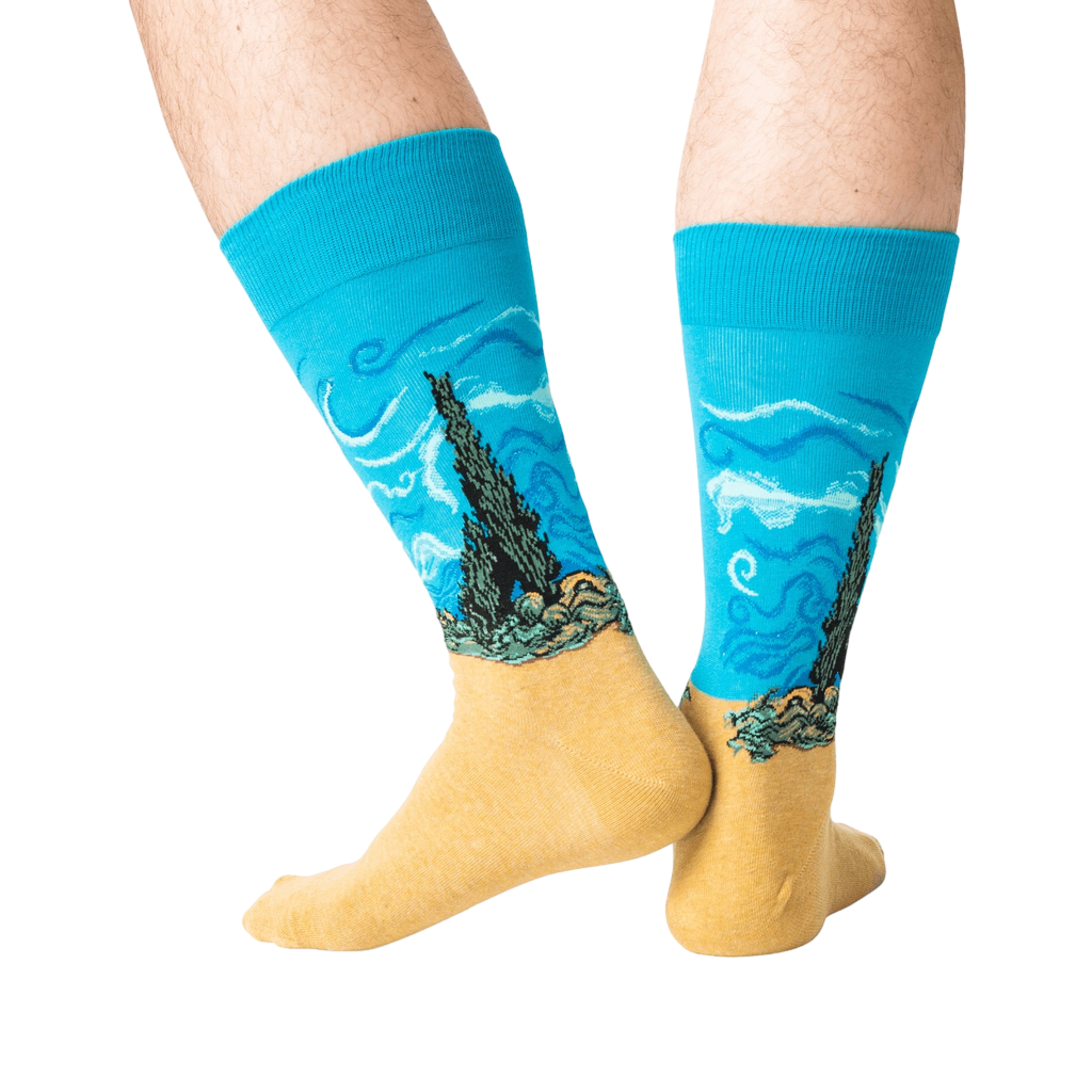 Back view of a person wearing the socks, showcasing the design.