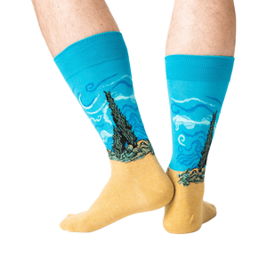 Back view of a person wearing the socks, showcasing the design.