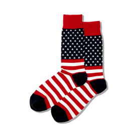 flag usa themed mens red novelty crew socks