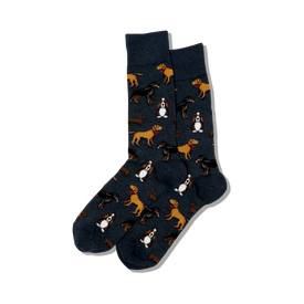 multi dog dog themed mens blue novelty crew socks