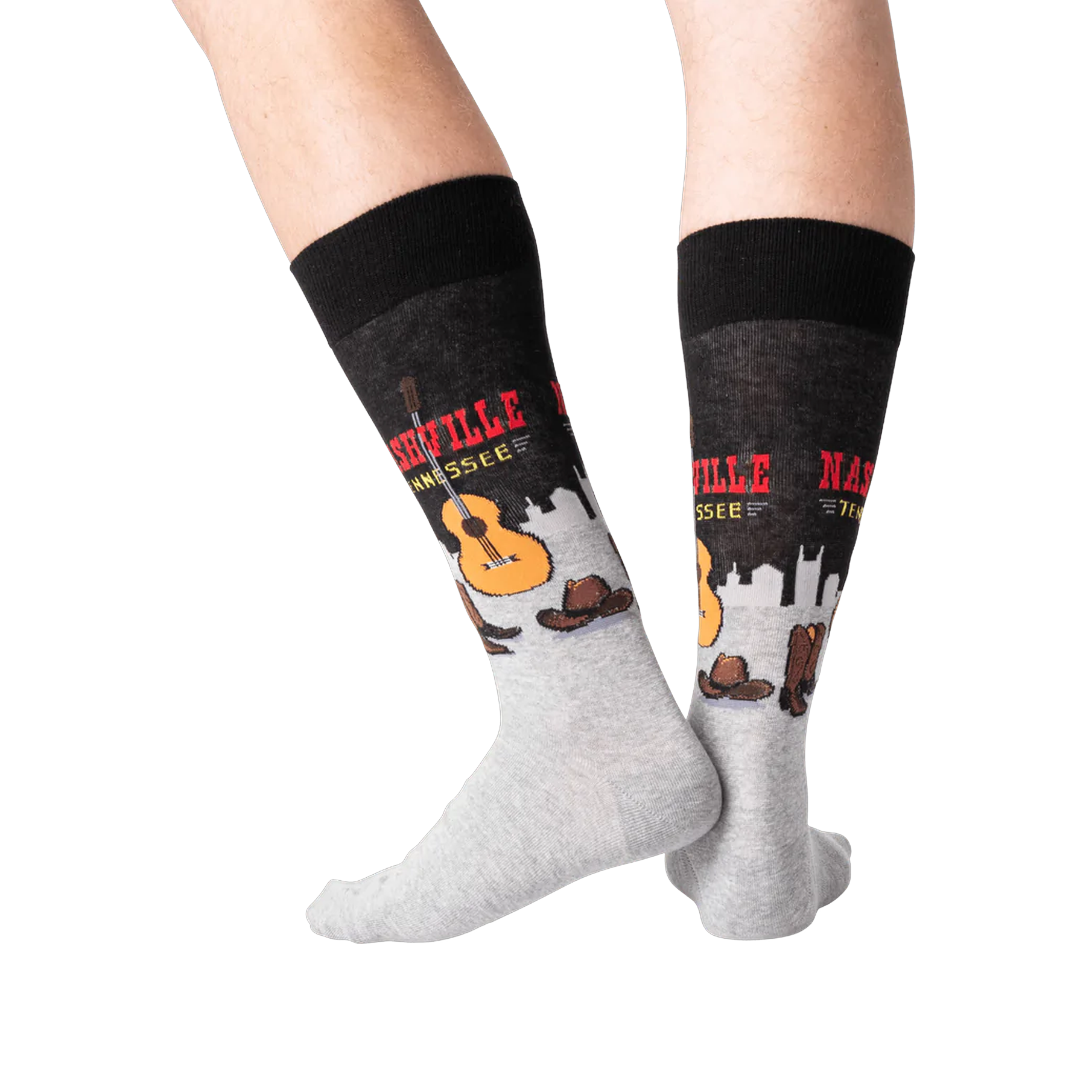 Flat lay showcasing a pair of Nashville socks, highlighting the design details.